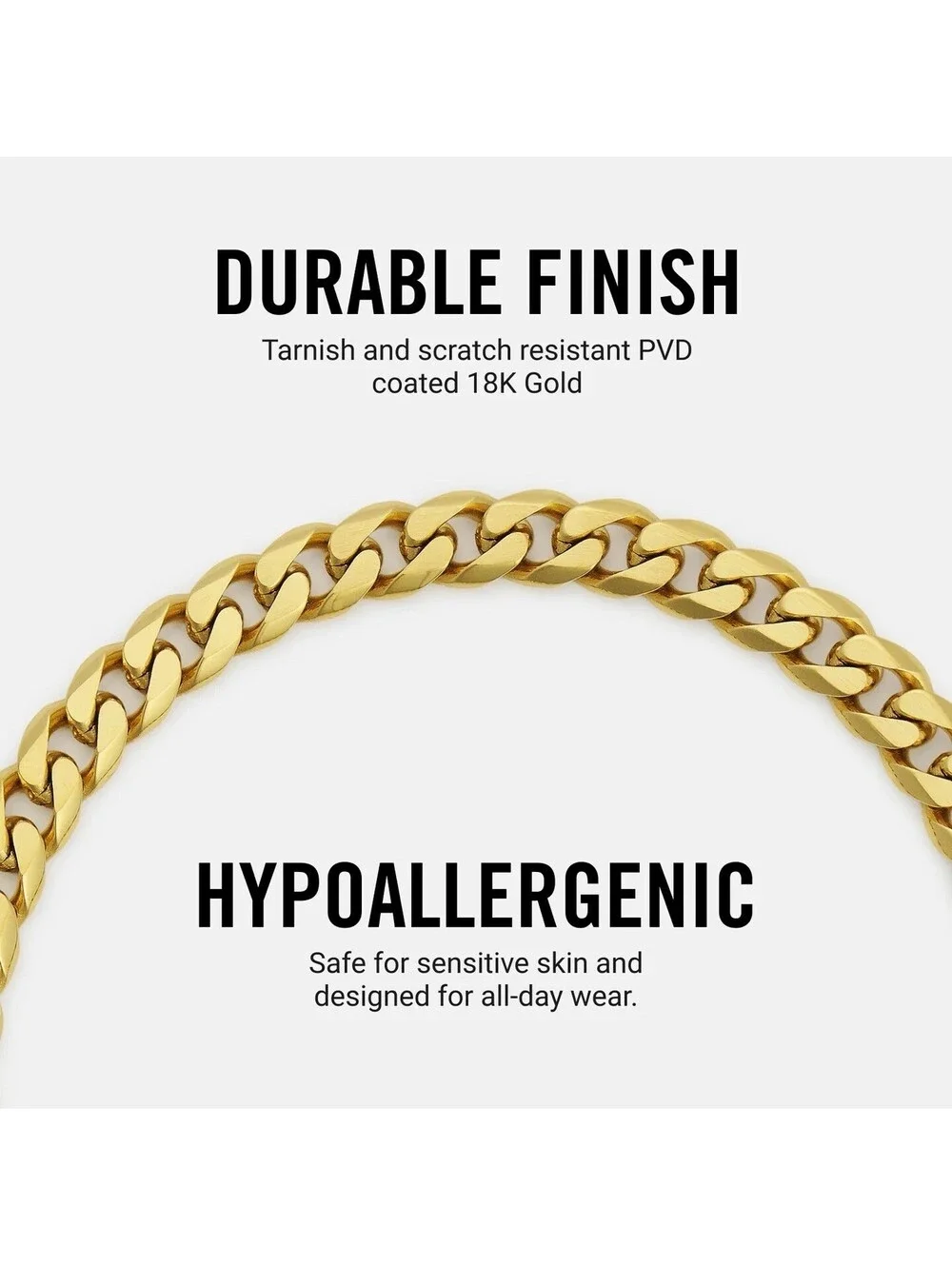 Ridge 6mm 18K Gold Over Stainless Curb Bracelet 8.5” Men’s Secure Clasp Classic